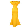 Elegant Women Long Evening Dresses Ruched Off Shoulder Slim Bodycon Mermiad White Dress Formal Party Wedding Guest Gown