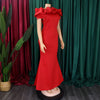 Elegant Women Long Evening Dresses Ruched Off Shoulder Slim Bodycon Mermiad White Dress Formal Party Wedding Guest Gown