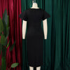 Women Short Ruffles Sleeve O-neck Ribbon Bodycon Midi Dress Street Africa OL Evening Sexy Party Dresses Vestido