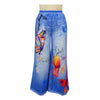 Women Fake Denim 3D floral Print Loose Wide Leg Jogger Pants Streetwear Active Hip Hop Sweatpants Trousers