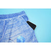 Women Fake Denim 3D floral Print Loose Wide Leg Jogger Pants Streetwear Active Hip Hop Sweatpants Trousers