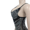 Women Rhinestones Drilling Mesh See Though Patchwork Midi Mini Dress Crystal Party Dresses Night Out Robes Vestidos