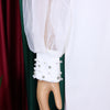 Women Loose Dresses Turn Down Collar with Beading Elegant Office Ladies Occasion Female Casual Long Tulle Sleeves Gowns