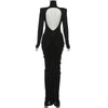 Women High Neck Cutout Back Stacked Ruched Bodycon Midi Maxi Dress Street Sexy Party Education Long Dresses Vestido