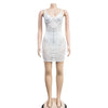 Women Rhinestones Drilling Mesh See Though Patchwork Midi Mini Dress Crystal Party Dresses Night Out Robes Vestidos