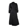 Vintage Women Long Sleeve High Side Split Ruched Up Wrap Lapel Collar White Maxi Long Dress Street Dresses
