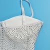 Women Mesh Diamonds Rhinestones Cake Style Big Swing Strap Bodycon Midi Dress Sexy Party Even Dresses Vestidos