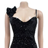 Women One Shoulder Open Back Sequined High Side Split Mermaid Maxi Dress Sexy Club Evening Party Dresses Vestidos
