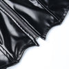 Punk Faux Leather Cropped Jacket Women Spring Streetwear Sexy Slim Fit Rivet PU Blouse Top