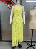 Women Floral Print Pile Neck Flare Long Sleeve Long Dress Elegant Birthday Party Midi Maxi Dresses Vestidos