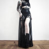 Punk Faux Leather Cropped Jacket Women Spring Streetwear Sexy Slim Fit Rivet PU Blouse Top