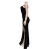 Women One Shoulder Open Back Sequined High Side Split Mermaid Maxi Dress Sexy Club Evening Party Dresses Vestidos