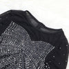 Women Mesh Patchwork Diamonds Rhinestones Bodycon Midi Mermaid Maxi Dress Evening Sexy Party Dresses Vestidos