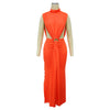 Women O-neck High Split Ruched Stacked Bodycon Midi Maxi Dress Evening Party Club Vestidos Sexy Chic Long Dresses