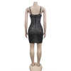 Women Rhinestones Drilling Mesh See Though Patchwork Midi Mini Dress Crystal Party Dresses Night Out Robes Vestidos