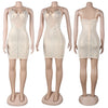 Women Rhinestones Drilling Mesh See Though Patchwork Midi Mini Dress Crystal Party Dresses Night Out Robes Vestidos