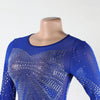 Women Mesh Patchwork Diamonds Rhinestones Bodycon Midi Mermaid Maxi Dress Evening Sexy Party Dresses Vestidos