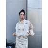 Off-white French Slim Unique Chic Short Self Cultivation Coat Collocation Fashionable Feminine Skirtwaist Skirt Two Piece Set