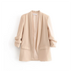 PB&ZA  Spring and Autumn  Commuter Urban Leisure Versatile Candy Women's Pleated Sleeve Blazer