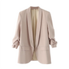 PB&ZA  Spring and Autumn  Commuter Urban Leisure Versatile Candy Women's Pleated Sleeve Blazer