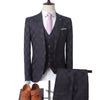 Plaid Suit Men Blazer Vest Pants Business British Style Wedding Dress Banquet High End Slim Fit Jacket Trousers 3 Piece Set