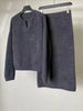 Premium Autumn/Winter 100% cashmere set solid color POLO collar fleece sweater + mid-length skirt two-piece set