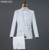 Red Diamond Floral Men Suits for Wedding Mens Suits 3 Piece Blazer+Pant+Bow Tie  Tuxedo Men Suit Set Stage Costume Homme