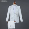 Red Diamond Floral Men Suits for Wedding Mens Suits 3 Piece Blazer+Pant+Bow Tie  Tuxedo Men Suit Set Stage Costume Homme