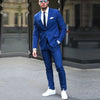 Royal Blue Silm fit Men Suits for Groomsmen 2 piece Custom Wedding Tuxedo  Male  Jacket with Pants Man Costume