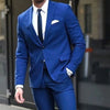 Royal Blue Silm fit Men Suits for Groomsmen 2 piece Custom Wedding Tuxedo  Male  Jacket with Pants Man Costume