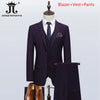 S-5XL Blazer Vest Pants Boutique Prom Party Slim Tuxedo Solid Color Men's Business Office Casual Formal Suit Groom Wedding Dress