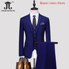 S-5XL Blazer Vest Pants Boutique Prom Party Slim Tuxedo Solid Color Men's Business Office Casual Formal Suit Groom Wedding Dress