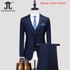 S-5XL Blazer Vest Pants Boutique Prom Party Slim Tuxedo Solid Color Men's Business Office Casual Formal Suit Groom Wedding Dress