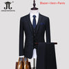 S-5XL Blazer Vest Pants Boutique Prom Party Slim Tuxedo Solid Color Men's Business Office Casual Formal Suit Groom Wedding Dress
