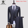 S-5XL Blazer Vest Pants Boutique Prom Party Slim Tuxedo Solid Color Men's Business Office Casual Formal Suit Groom Wedding Dress