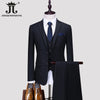 S-5XL Blazer Vest Pants Boutique Prom Party Slim Tuxedo Solid Color Men's Business Office Casual Formal Suit Groom Wedding Dress