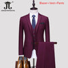 S-5XL Blazer Vest Pants Boutique Prom Party Slim Tuxedo Solid Color Men's Business Office Casual Formal Suit Groom Wedding Dress