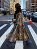 Winter Women Oversized Tiger Print Long Faux Fur Coat Big Black Fur Collar Open Front Street Style Thick Warm Jacket