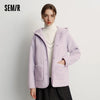Jacket Women Winter Reversible Sweatshirt Faux Lamb Wool Fleece Solid Color Top Women's Clothing