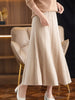 Women Autumn Winter Wool Skirt Long Pleated Skirt 100% Merino Wool Knitwear Grace Soft Dress Korean Style Skirt