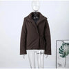 Stand Collar Cotton Jackets For Women Casual Long Sleeve Side Lace Up Coats Lady Winter Street Warm Chic Outerwear