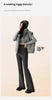 Winter High Waist Flared Pants Women Tummy Control Velvet Bell Bottom Trousers Thick Warm Wide Leg Pants Casual Streetwear Fashi
