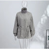 Causal Long Sleeved Grid Female Jacket Drawstring Tight Loose Women's Trench Collar Single Breasted Pocket Outerwear