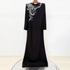 High Street Designer Party Vestido Women's Slit Sleeve Diamonds Beaded Maxi Long Dress