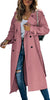 Trench Women Coats Mid Length Coat Turn Down Collar Full Sleeve Double Breasted Elegant Splice Lace Up Jackets Autumn