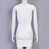 Sexy Plunge V Bandage Dress Stripes Slim Bodyocn Mini Party Celebrity Evening Dress Elastic Knitted Vestidos