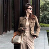 Ladies Woolen Coat Autumn Winter High-Quality Casual Temperament Short Coats Women's Slim Wool Coat Solid Color Lady Outerwear