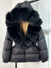 Lagabogy Winter Women Big Real Fox Fur Collar 90%White Duck Down Coat Female Streetwear Loose Hooded Warm Puffer Jacket