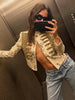 Vintage Napoleon Cropped Jacket Women Floral Embroidery Stand Collar Short Blazer Fringe Hem Long Sleeve Street Outerwear