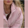 Floral Print Zip Button Stand Collar Quilted Jacket Drawstring Waist Oversized Autumn Women Coat Casual Chic Lady Outerwear